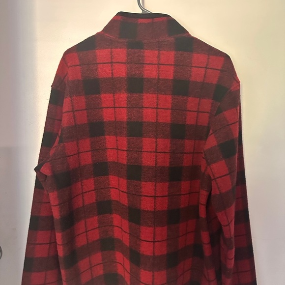 Men's Red and Black Plaid Half-Zip Jacket - Picture 6 of 6